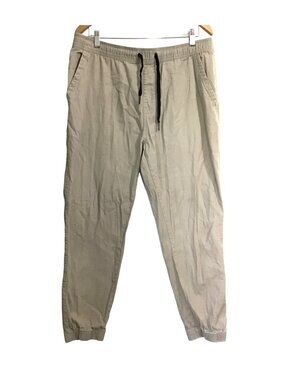 BROOKLYN LAUNDRY MENS KHAKI ELASTIC WAIST TAPPER LEG 98% COTTON SIZE LARGE